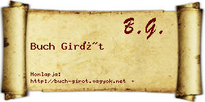Buch Girót névjegykártya